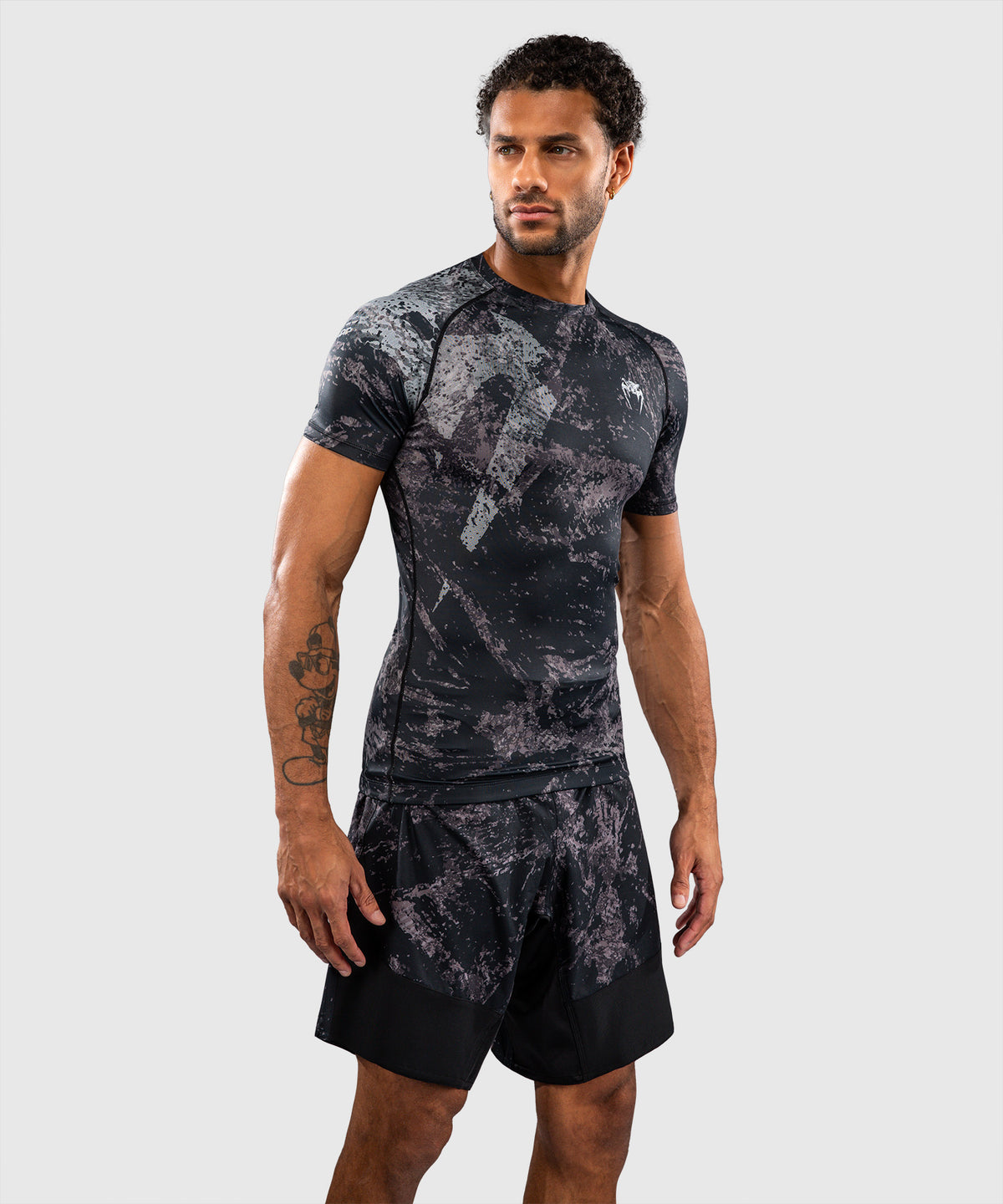 Venum Rage & Workout Kurzarm-Rashguard - Schwarz/Grau
