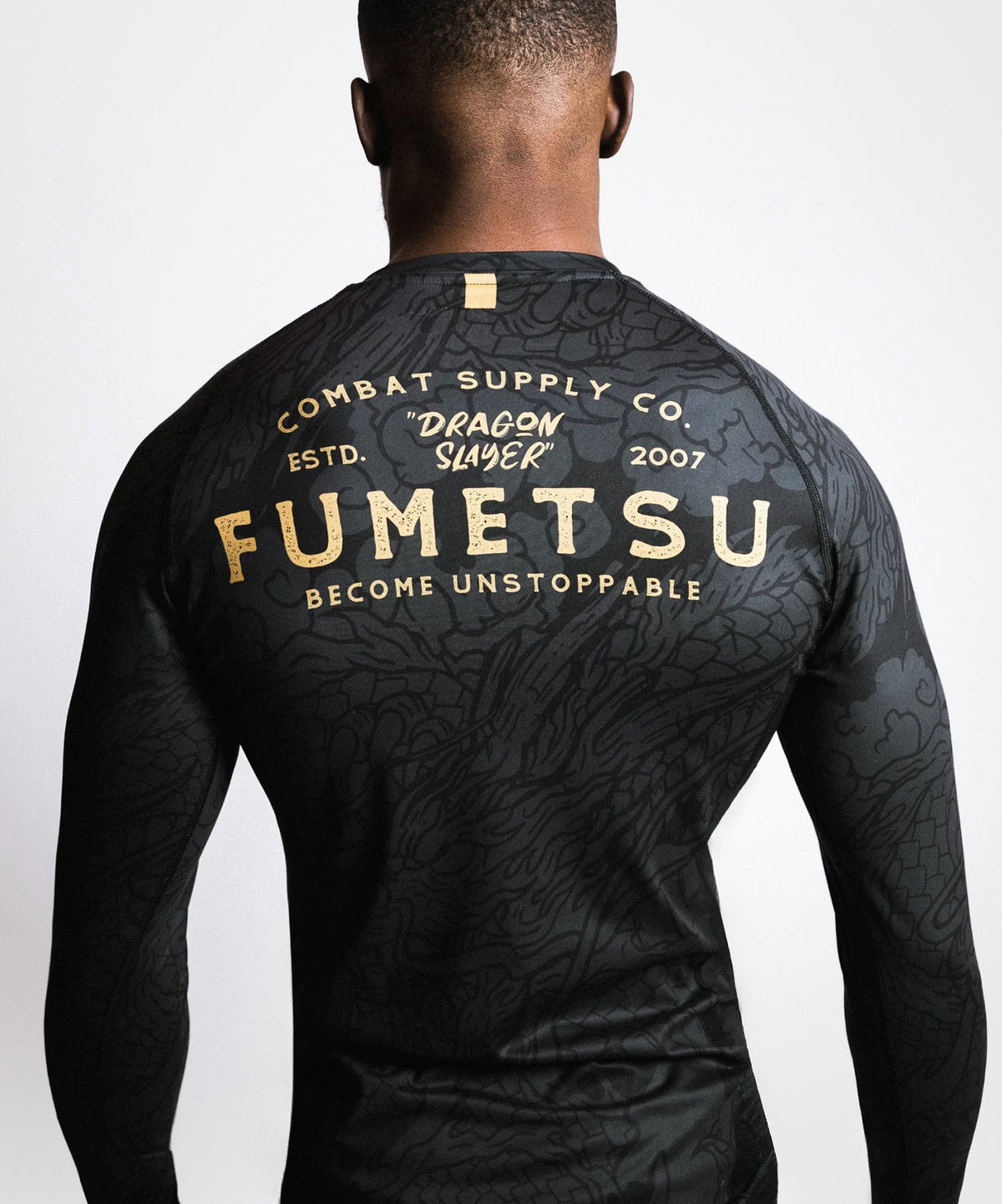 Fumetsu Dragon Slayer Langarm-Rashguard - Schwarz/Gold