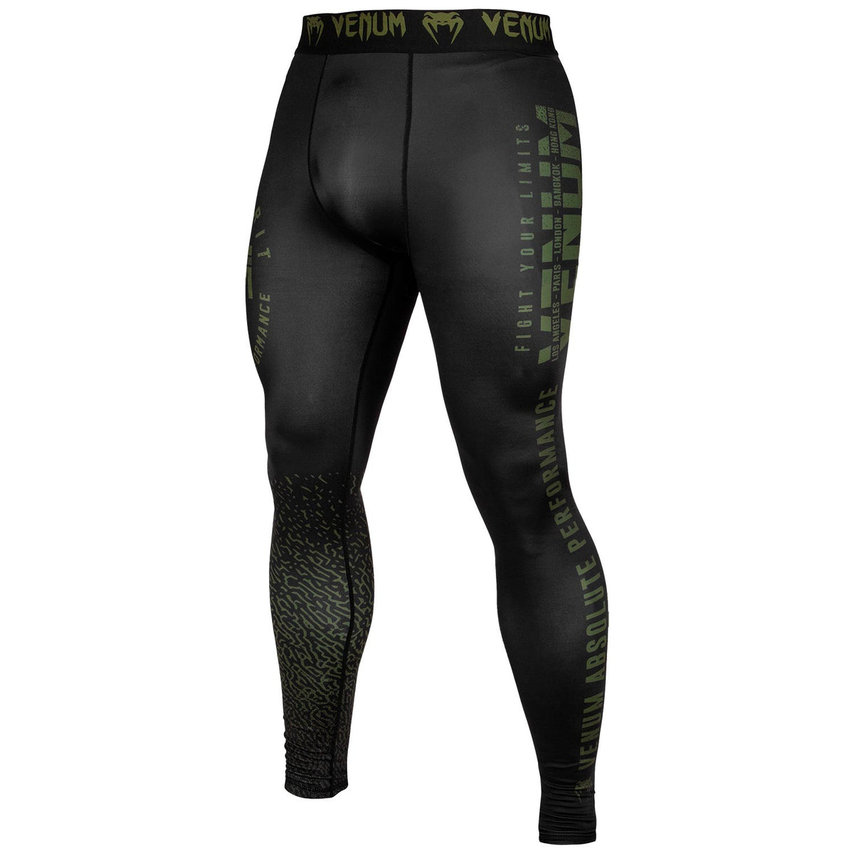 Pantaloni a compressione Venum Signature - Nero/Cachi