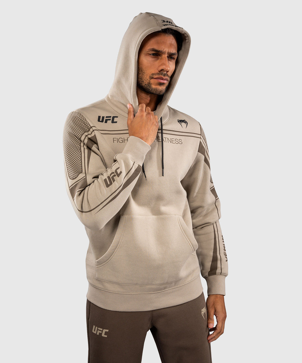 Venum UFC Unity by Venum Authentic Fight Week Herren-Kapuzenpullover - Sand