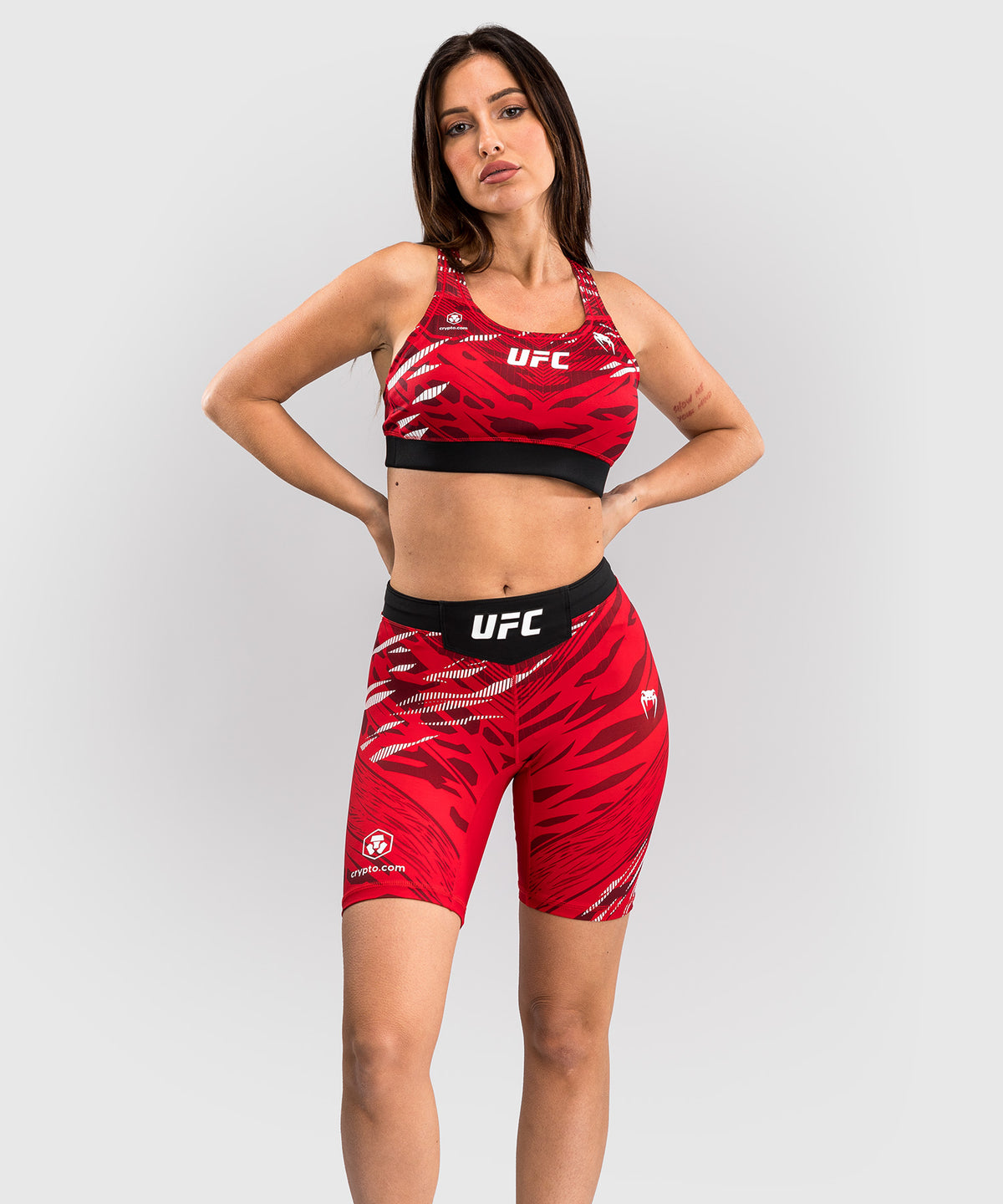 Short de compression pour Femmes UFC Fusion by Venum Authentic Fight Night - Coupe Longue - Rouge