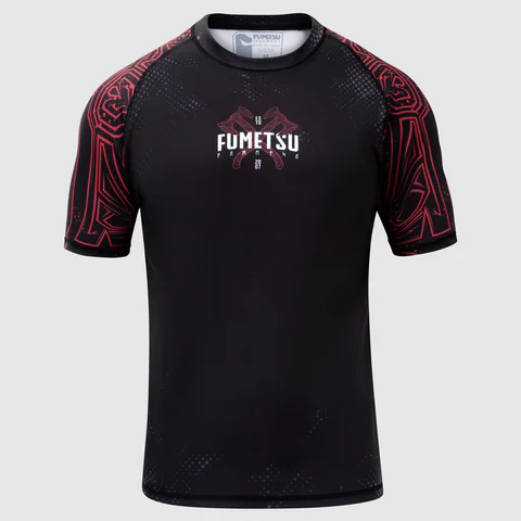 Fumetsu Berserker Short Sleeve Rashguard - Black/Red