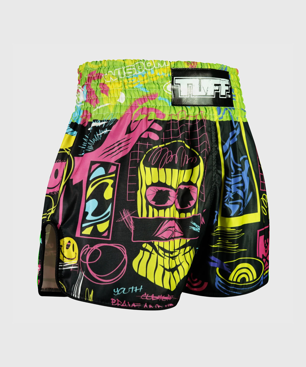 Short de Muay Thai Tuff Retro Style Neon Graffiti - Noir