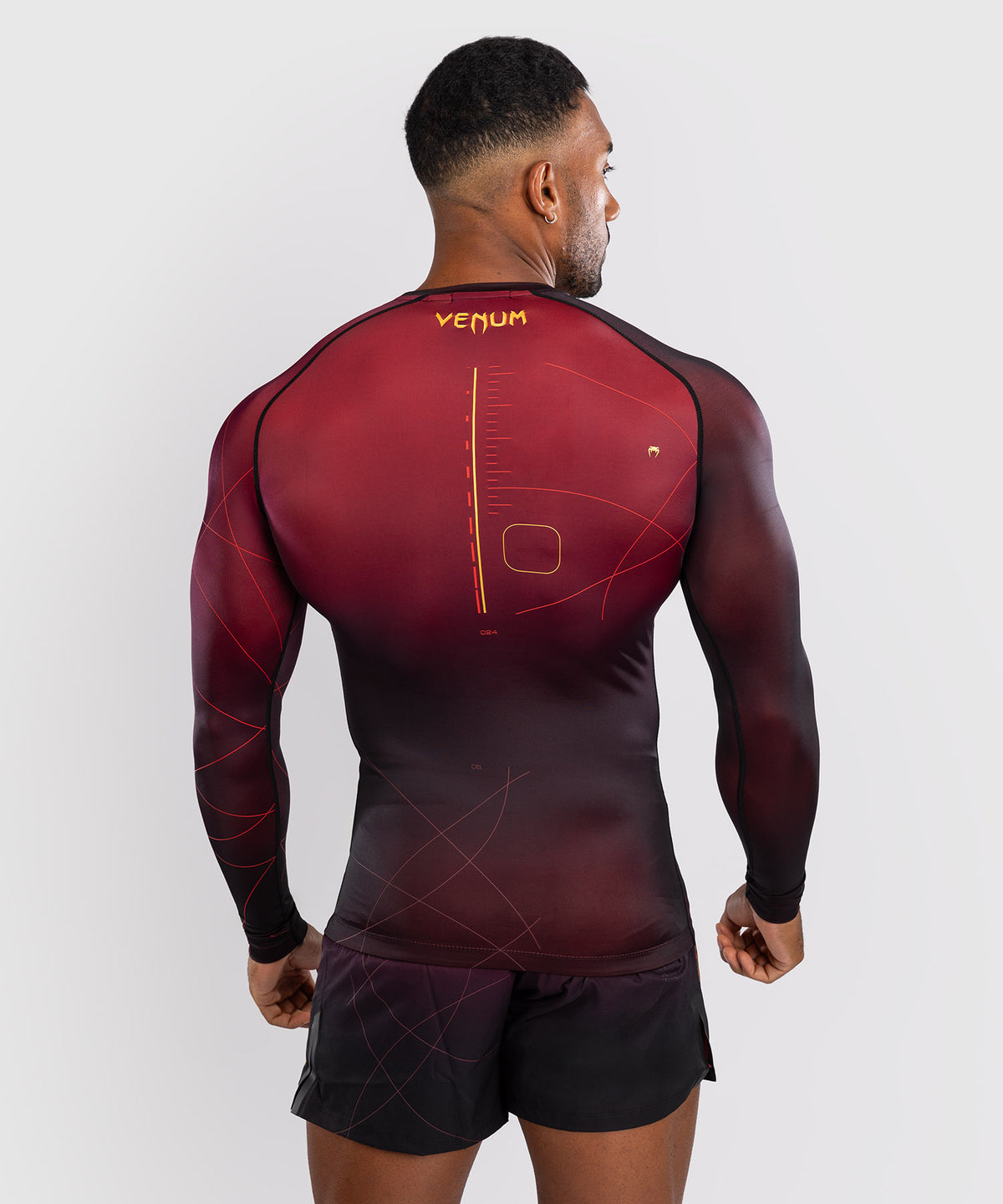 Venum Tactical XT Herren Langarm Rashguard - Schwarz/Burgund/Gold
