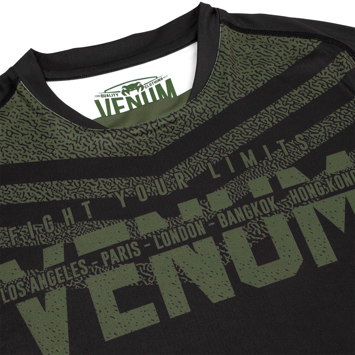 Venum Signature Dry Tech T-Shirt - Schwarz/Khaki - Exclusive