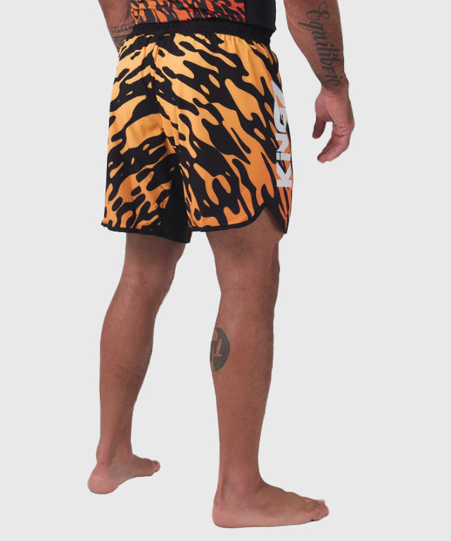 Kingz Flame Fightshorts - Negro/Naranja