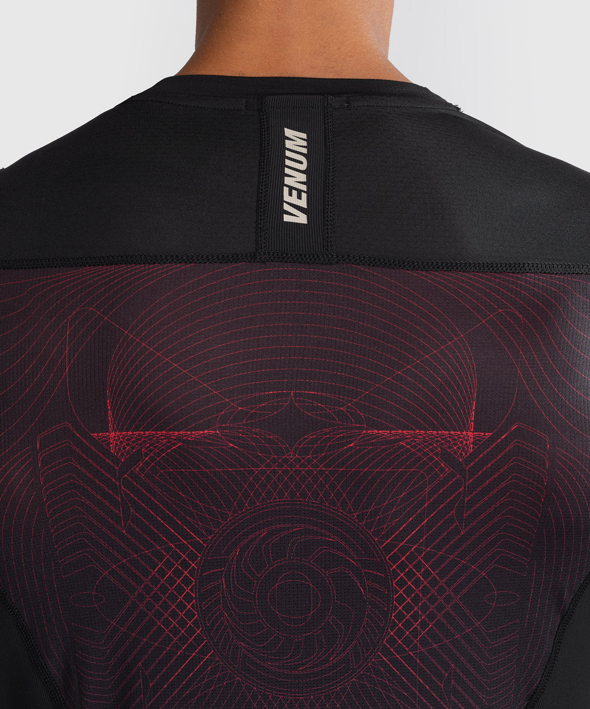 Venum G-Fit Air Herren Langarm Rashguard - Tiefschwarz/Feuerrot