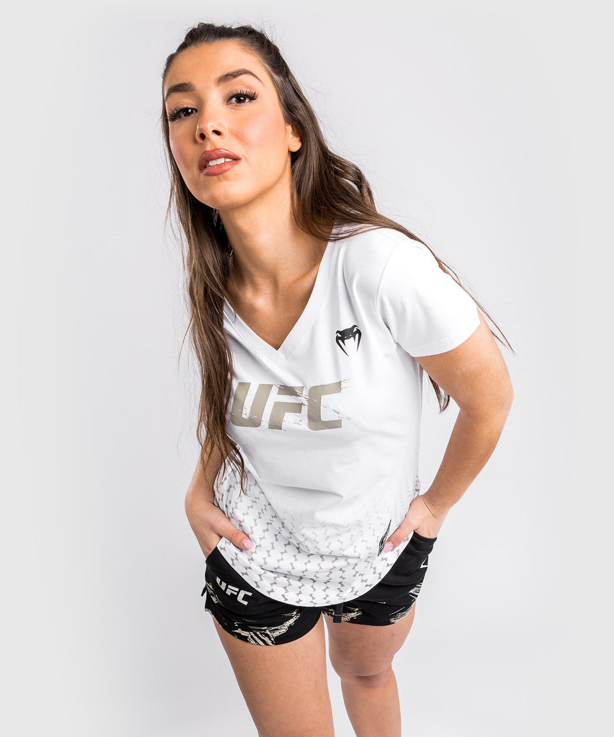 Camiseta UFC Venum Authentic Fight Week 2.0 - Para mujer - Blanco