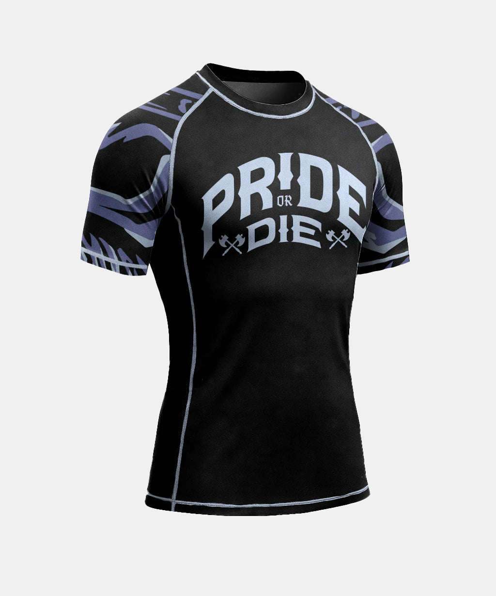 Pride Or Die Brotherhood V.2 Short Sleeve Rashguard - Black