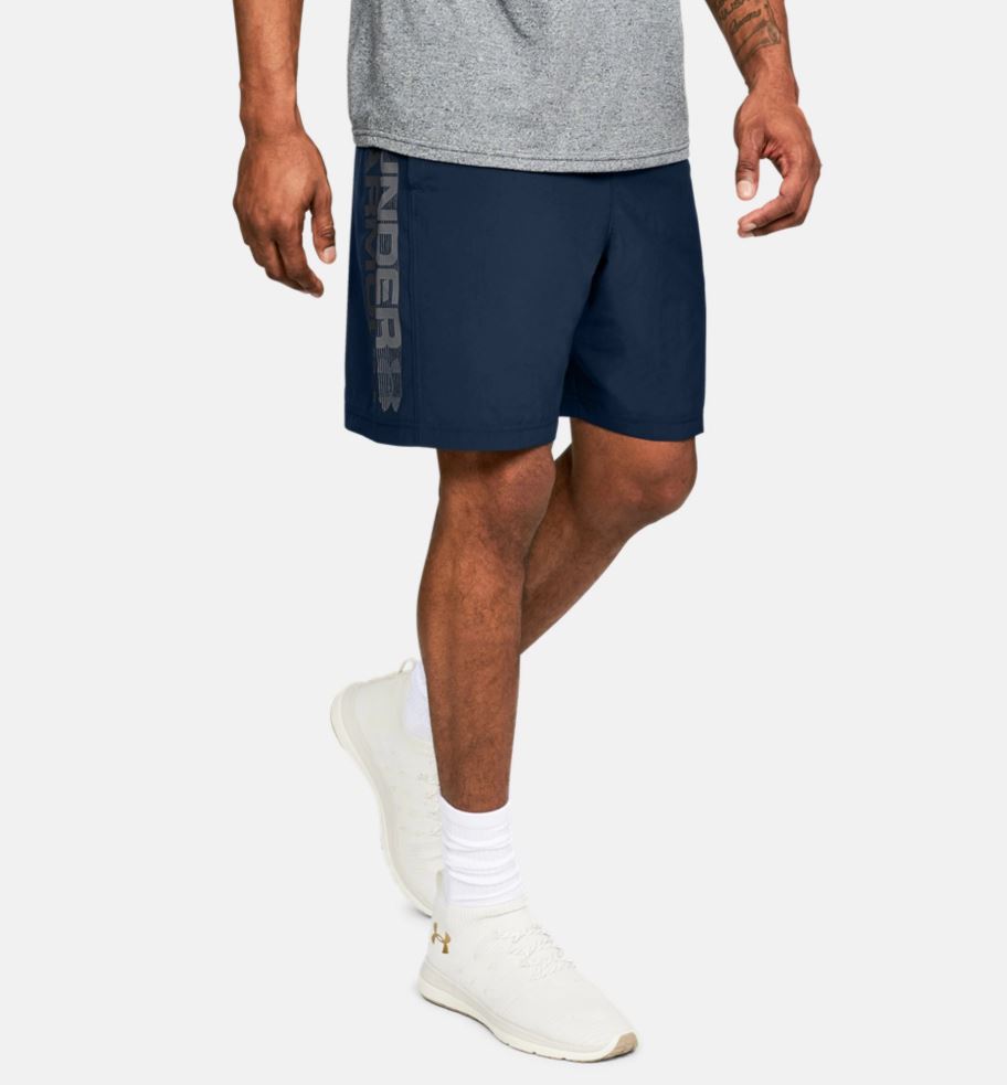 Under Armour Woven Graphic Wordmark Fightshorts – Marineblau