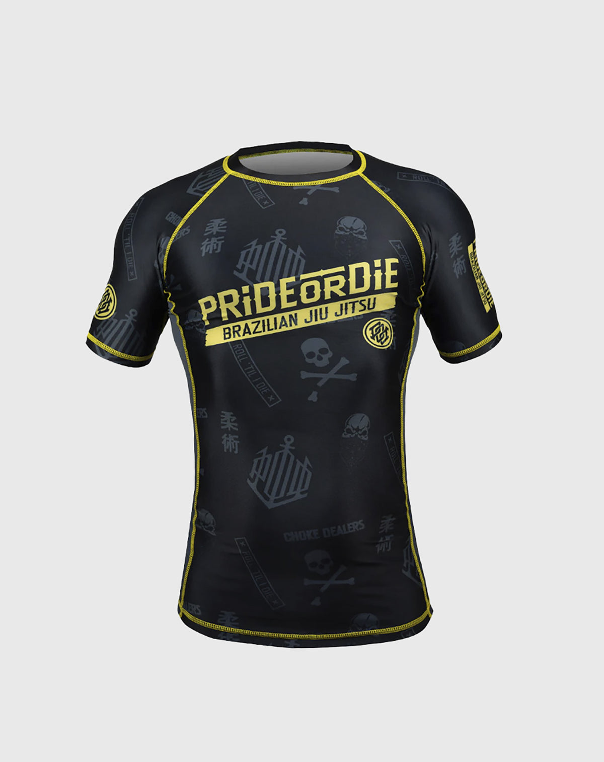 Pride or Die Hang Loose Rashguard a Maniche Corte - Nero