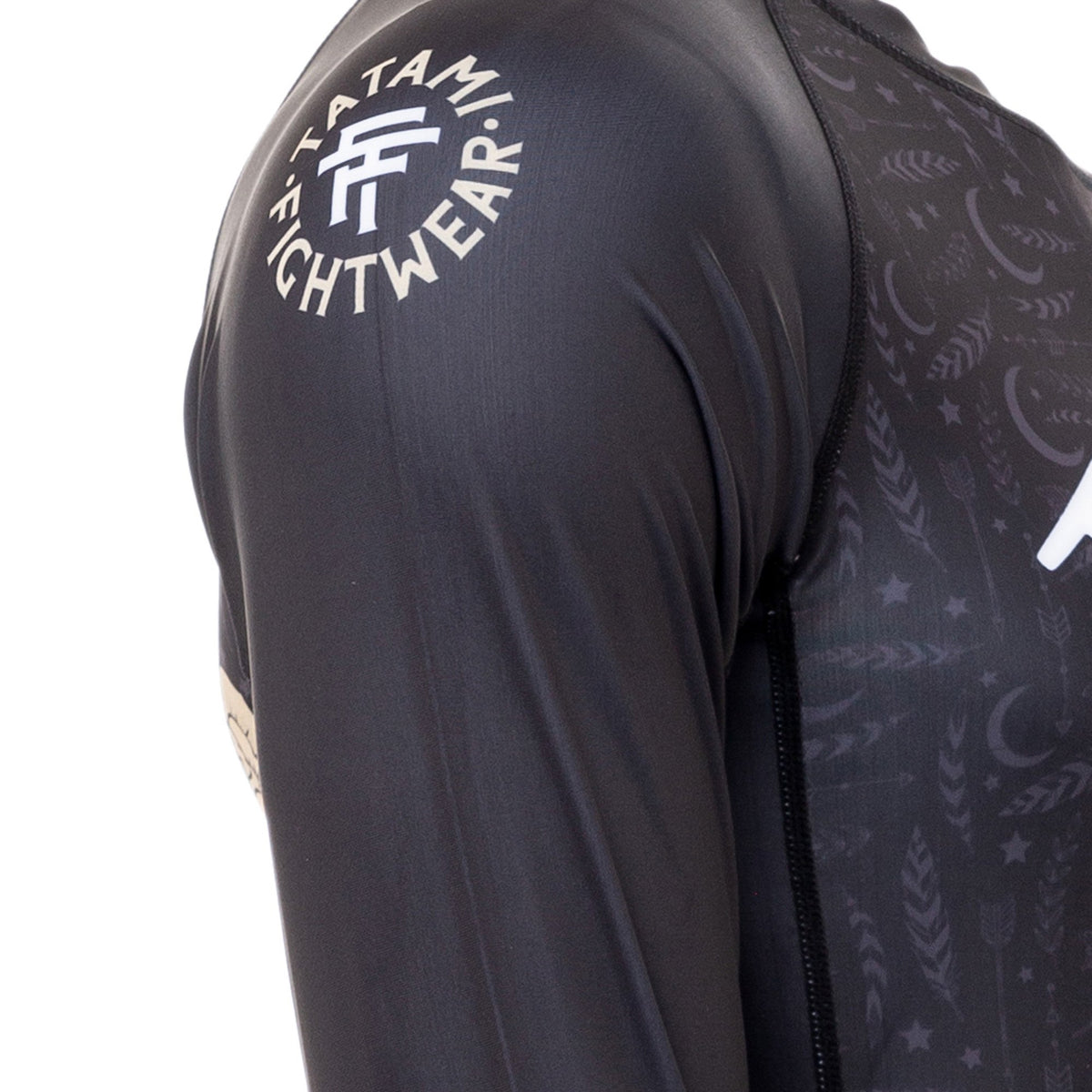 T-Shirt de Compression Recyclé Eco Tech Tatami Fightwear Totem - Manches Longues - Noir/Blanc
