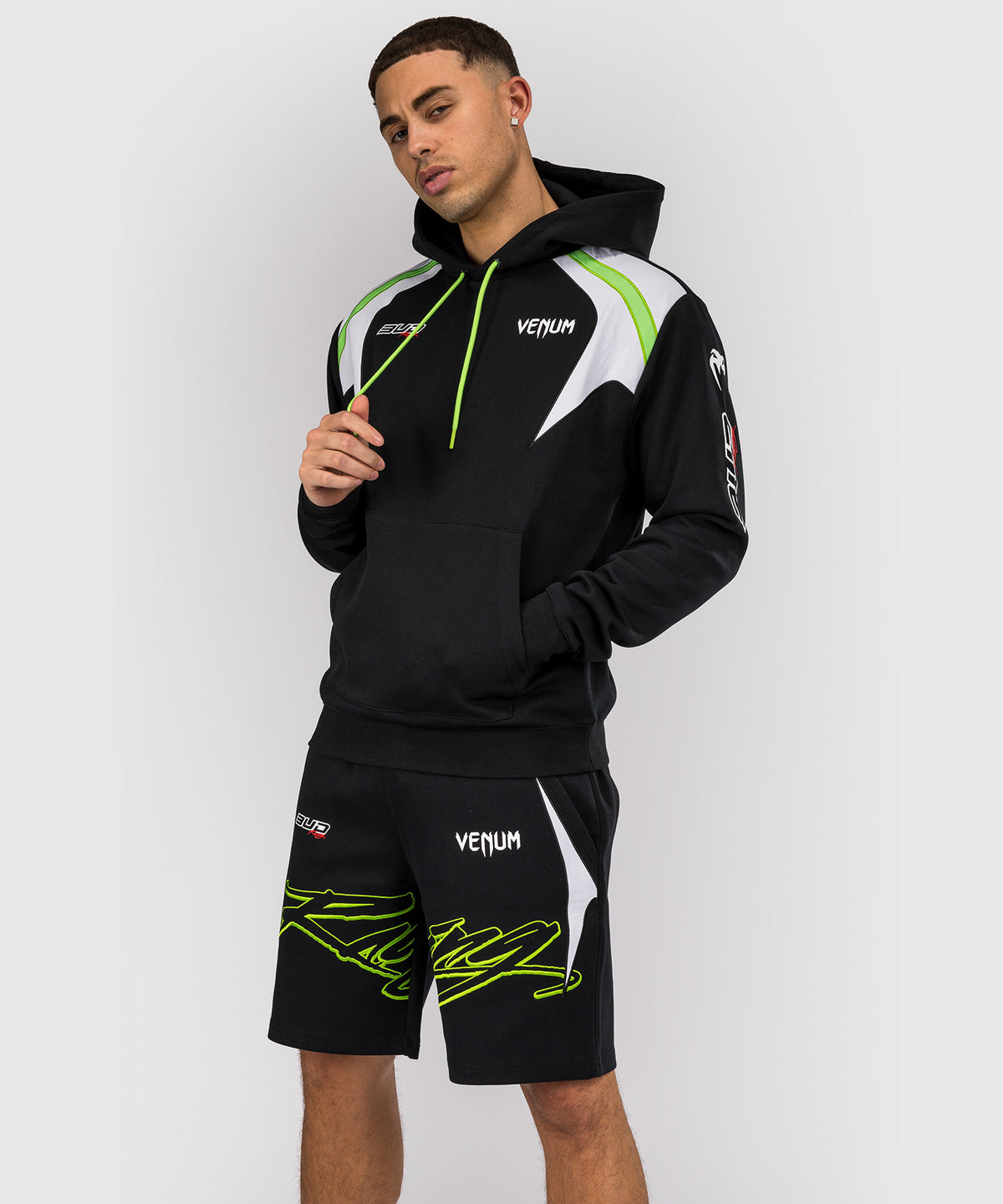 Sweat à capuche pour Hommes Venum x Bud Racing - Noir/Blanc/Citron Vert