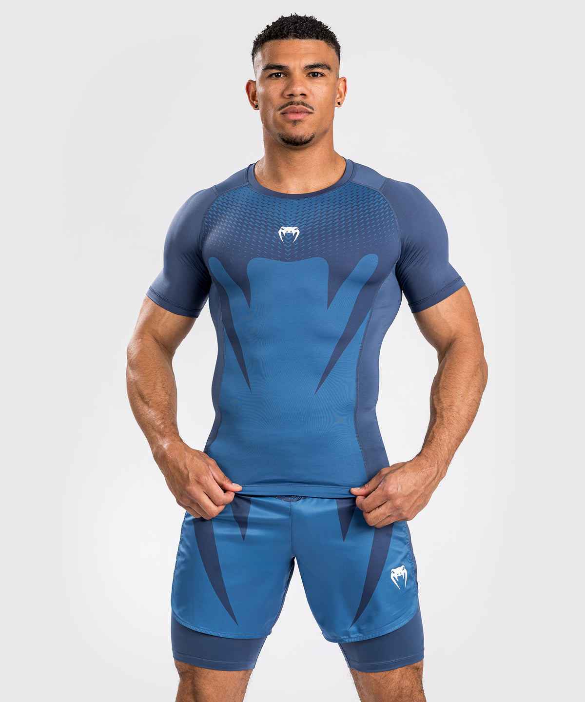 Rashguard à Manches courtes pour Hommes Venum Attack - Bleu marine
