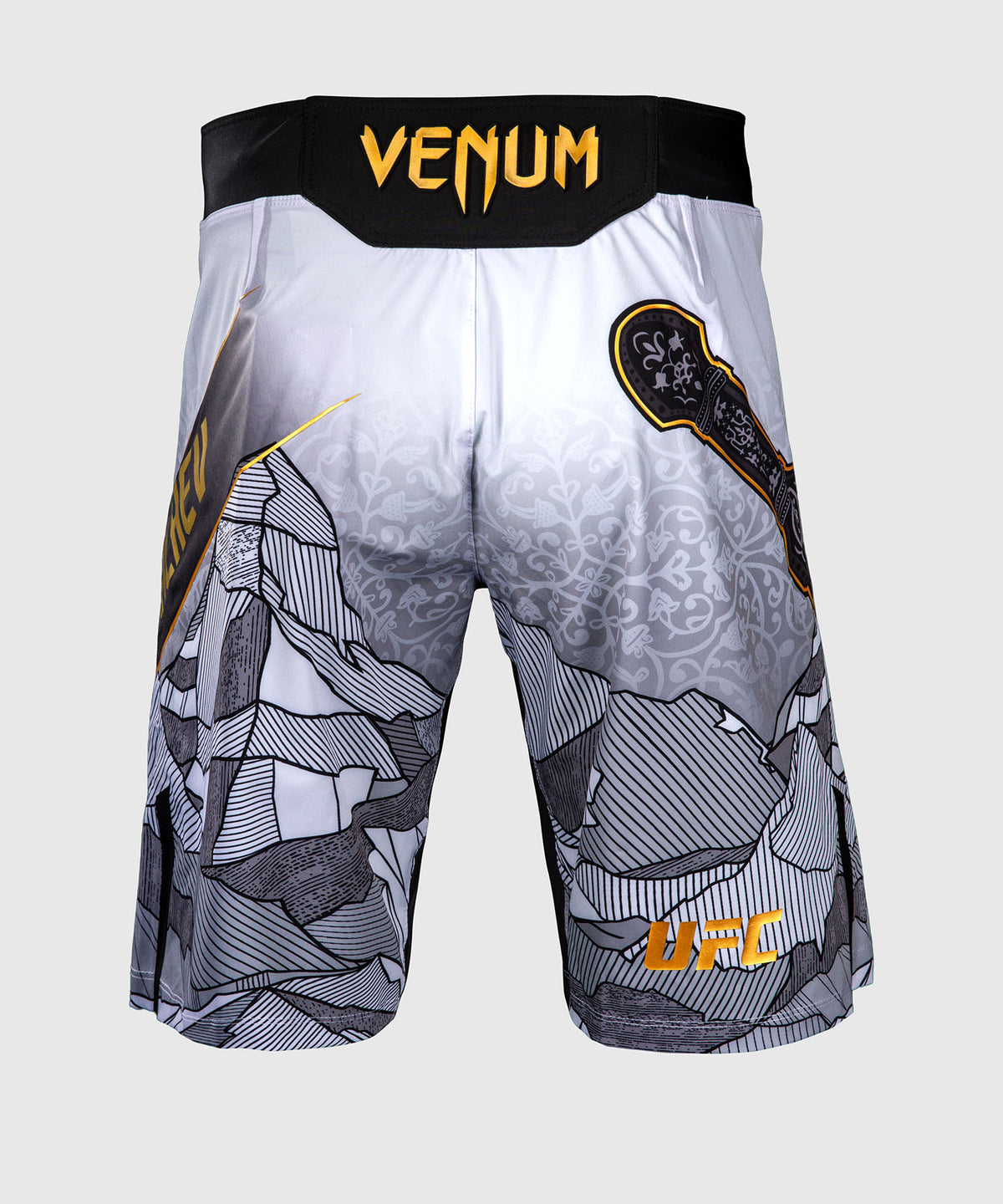 UFC Unrivaled by Venum Islam Makhachev Herren Fight Short für Männer - Weiß/Schwarz
