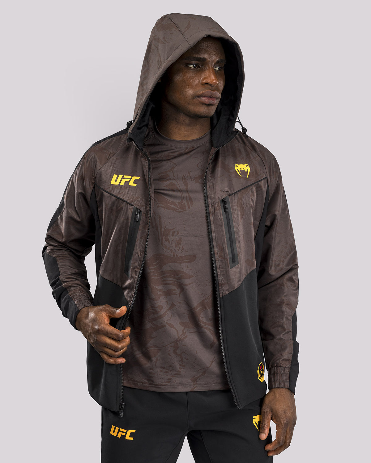 UFC Fusion by Venum Fight Week Felpa con Zip per Uomo - Marrone terra