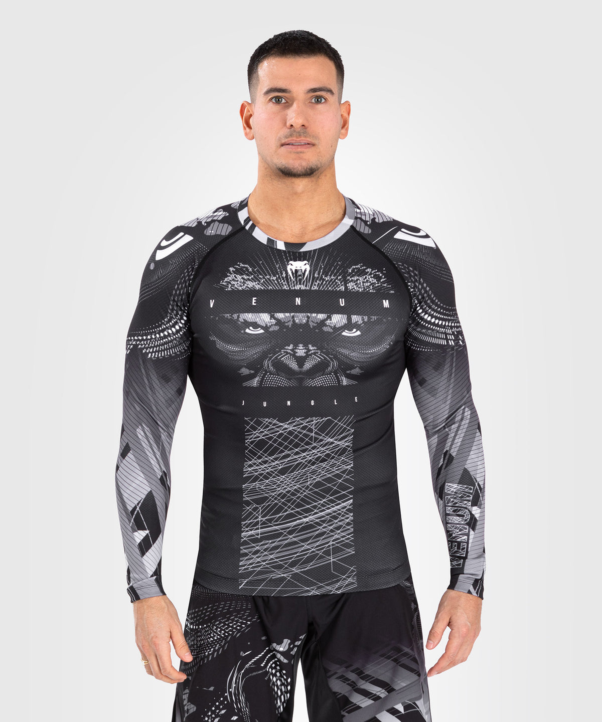 Venum Gorilla Jungle Rashguards Long Sleeves - Black/White 