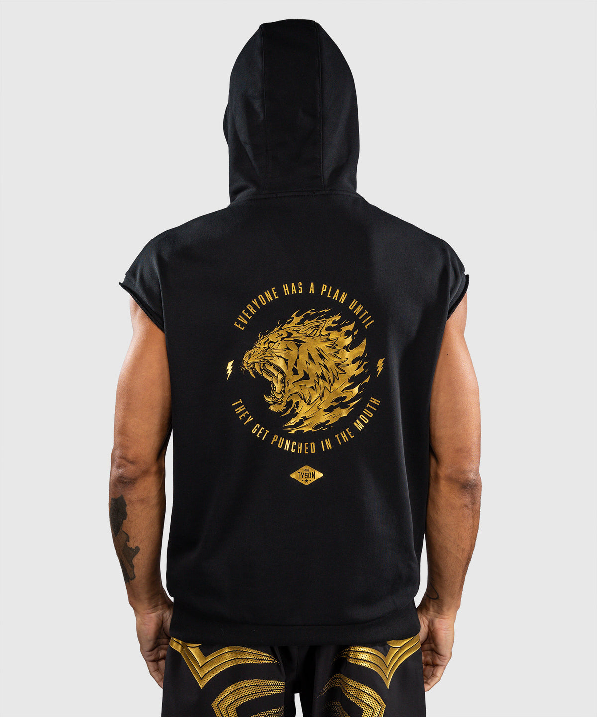 Venum x Mike Tyson Tiger Ärmelloser Kapuzenpullover - Schwarz/Gold