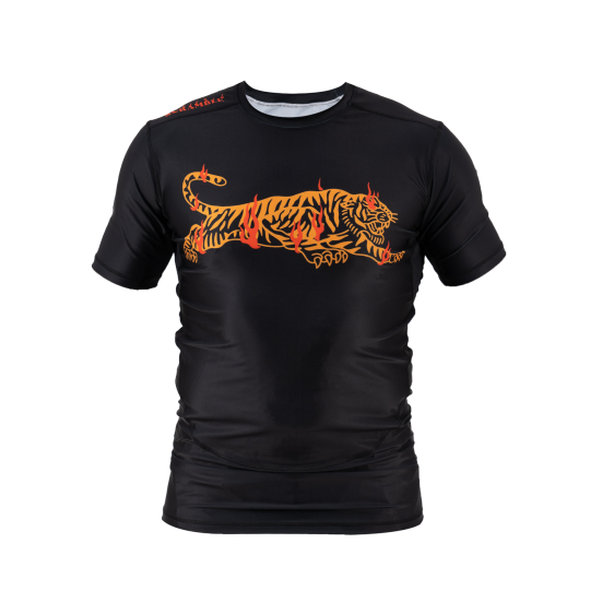 Scramble Burning Tiger Rashguard - Schwarz