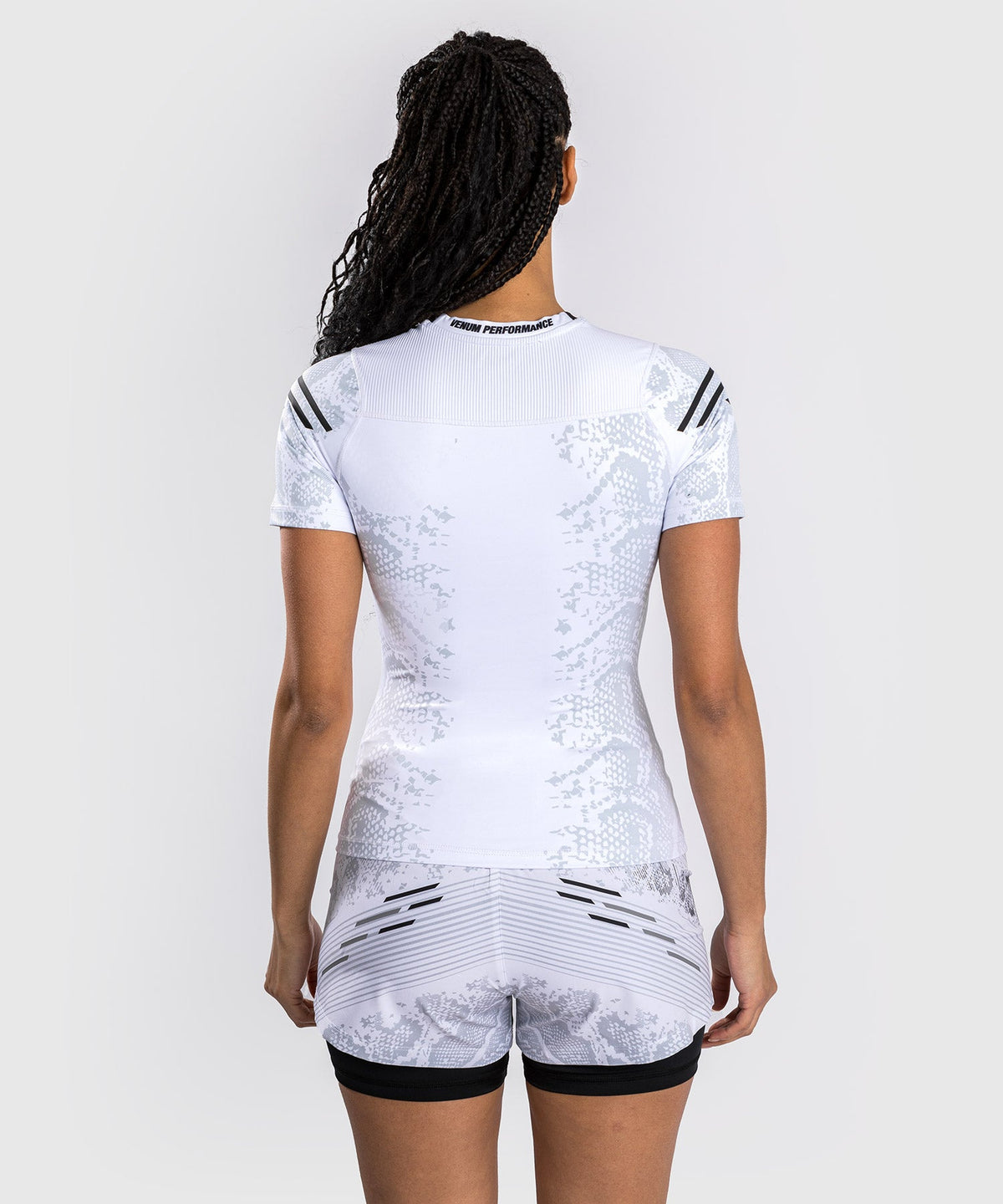 Kurzarm-Rashguard für Damen UFC Authentic Adrenaline Fight Night By Venum - Weiß