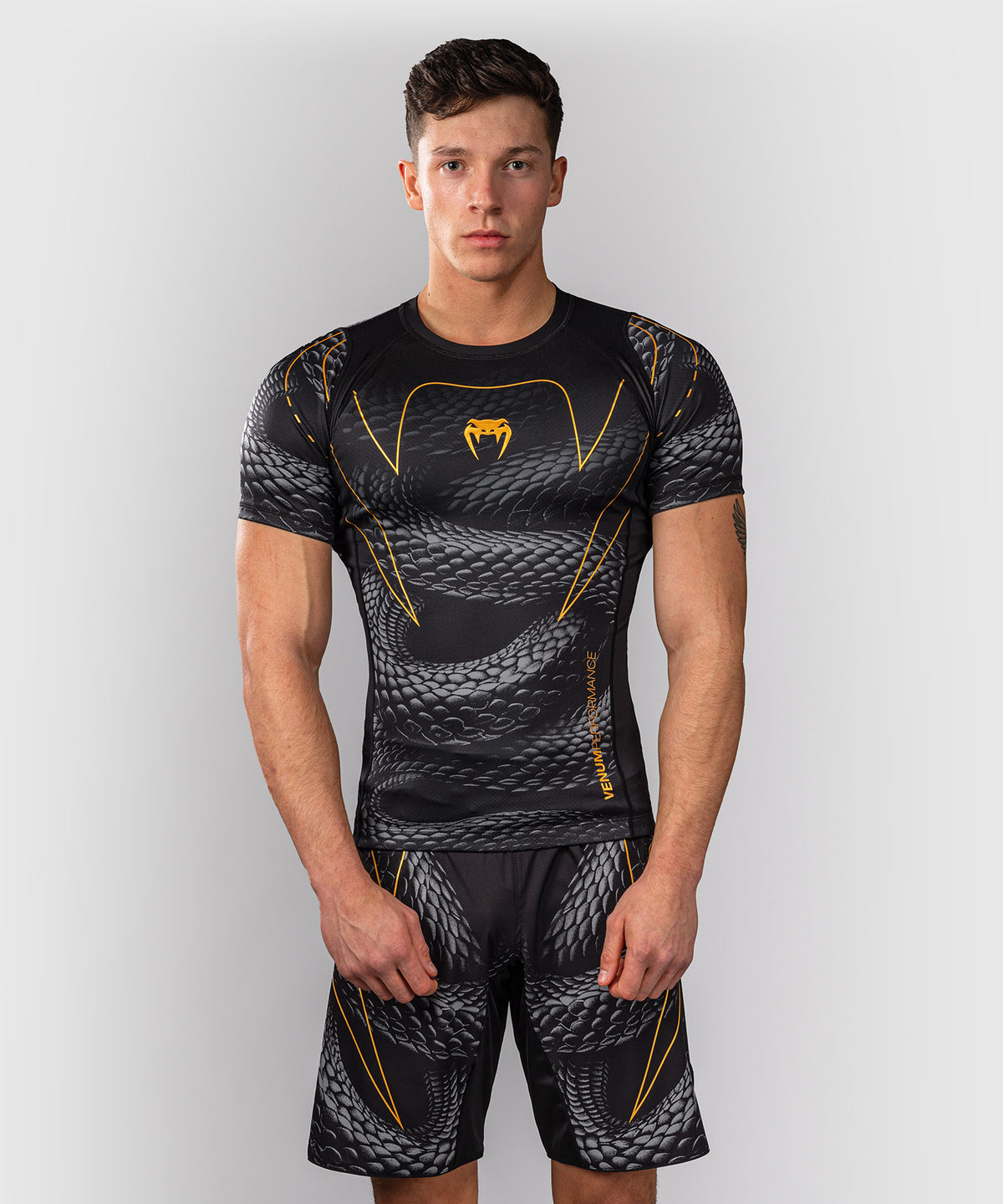 Venum Matupa Short Sleeve Rashguard - Black/Grey/Gold