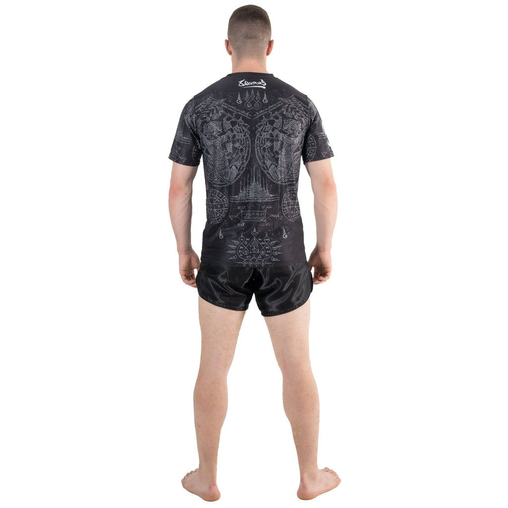 8 Weapons Functional Hanuman Yant Camiseta - Negro/Grau