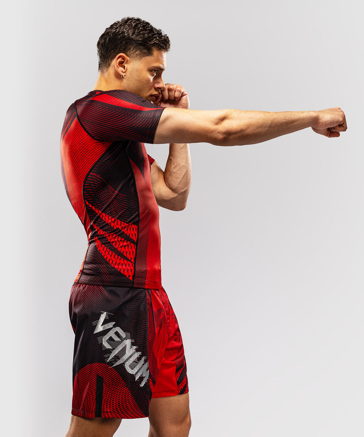 Venum Galactic 3.0 Rashguard a Maniche Corte - Rosso/Argento