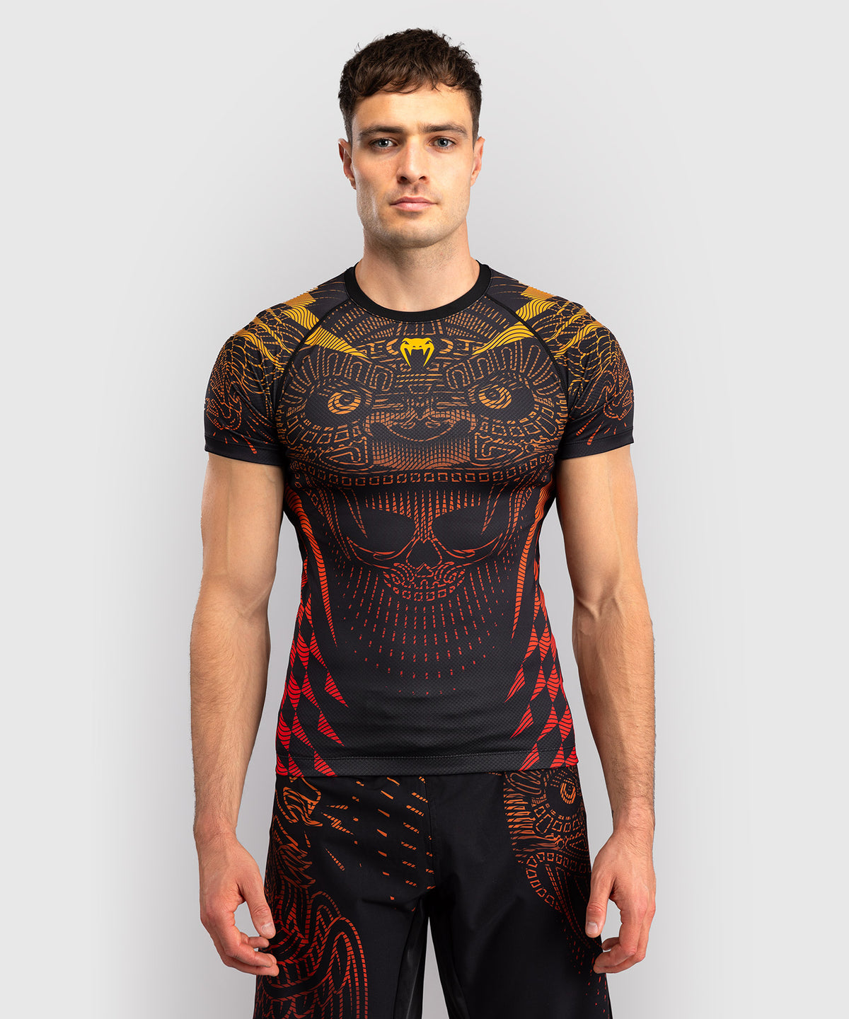 Venum Quetzal Fury Short Sleeve Rashguard - Black/Fury Red/ Tangerine