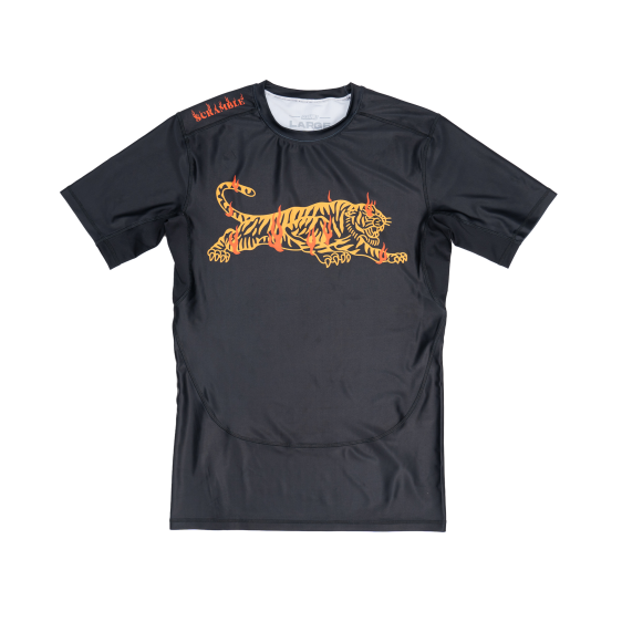 Scramble Burning Tiger Rashguard - Schwarz