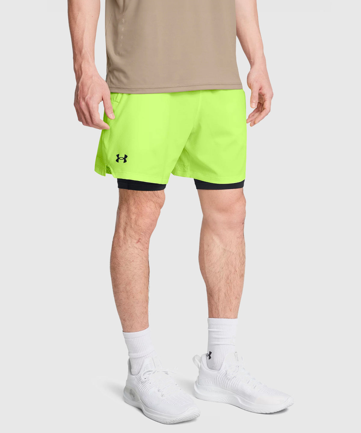 Short Under Armour 2-En-1 Ua Vanish Woven - Jaune Fluo
