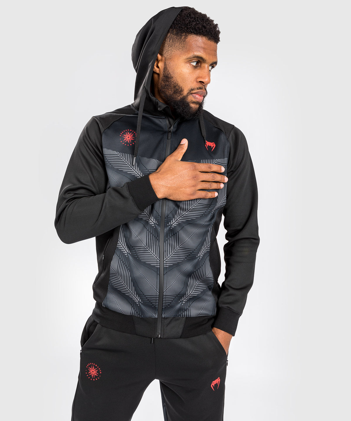 Felpa con cappuccio Venum Phantom - Nero/Rosso