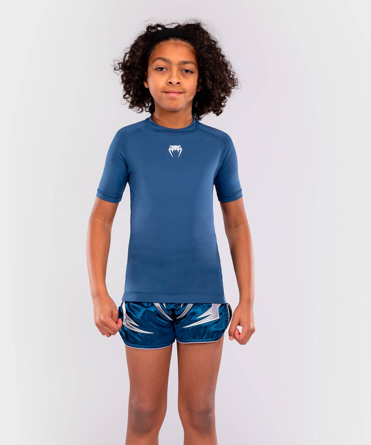 Venum Contender Rashguards de Mangas Cortas para Niños - Azul Real